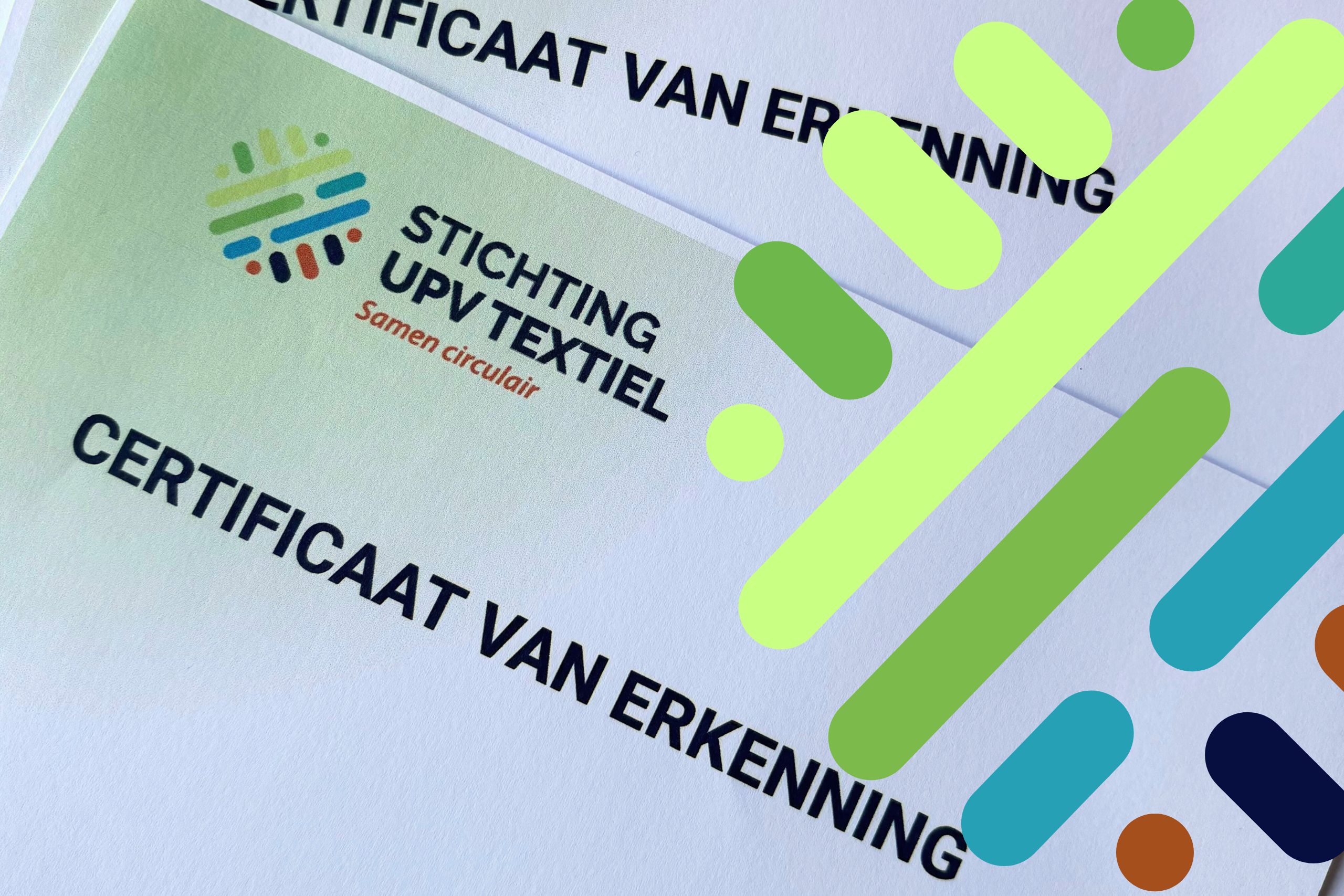 Close up van het erkenningscertificaat voor dienstverleners